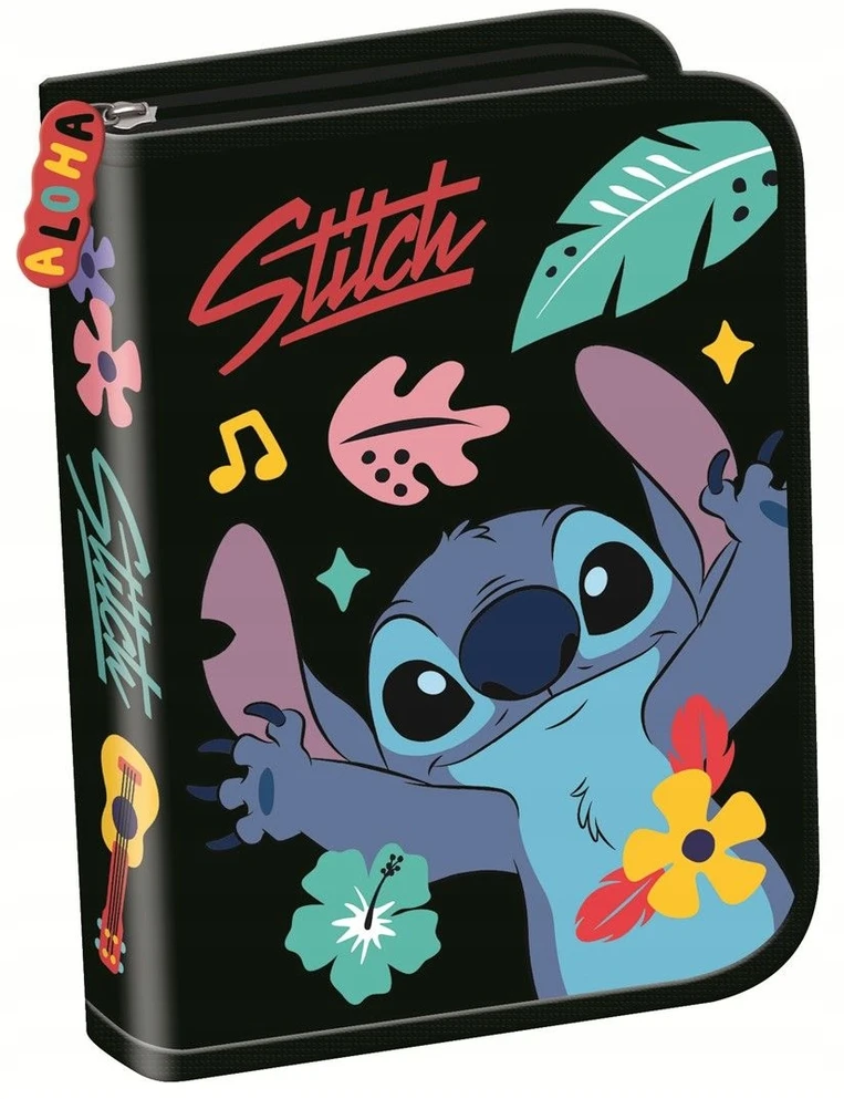 Defort St. Majewski STITCH PIÓRNIK SZKOLNY DWUKLAPKOWY BEZ WYPOSAŻENIA Juodas ALOHA