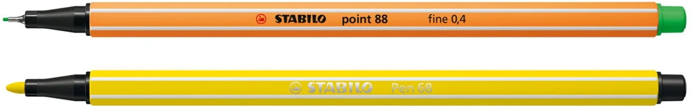 STABILO ARTY 68 vnt. plunksnakočių rinkinys su plunksnakočiu ir pluošto galiuku, įvairių spalvų