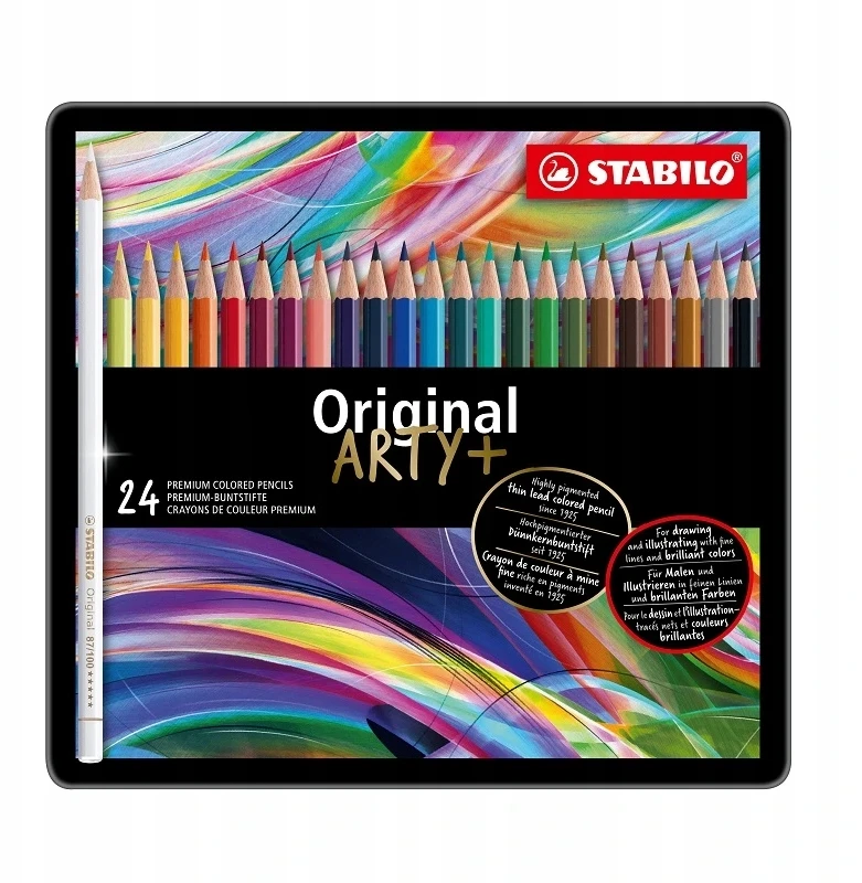 STABILO Metalinė dėžutė x 24 Originalūs spalvoti pieštukai