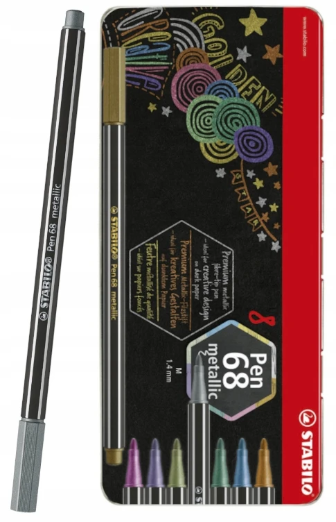 Stabilo Pen 68 Arty metaliniai flomasteriai, 8 vnt.