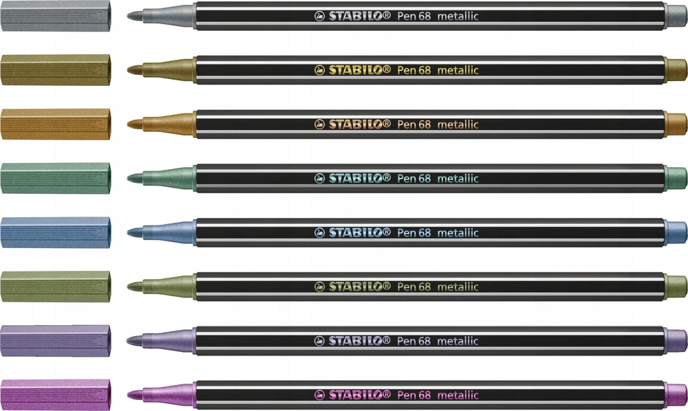 Stabilo Pen 68 Arty metaliniai flomasteriai, 8 vnt.