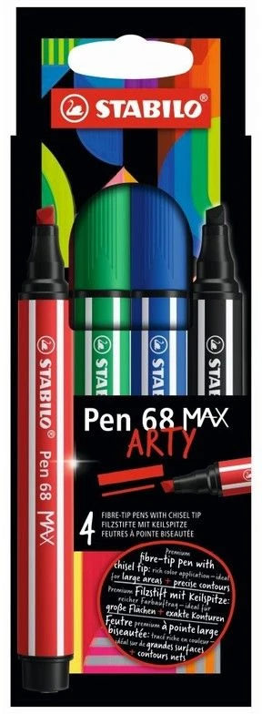 Stabilo Pen 68 Max rinkinys, 4 spalvos
