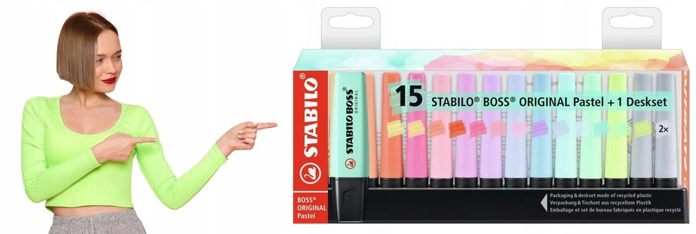 Stabilo Teksto žymeklis, 15 spalvų