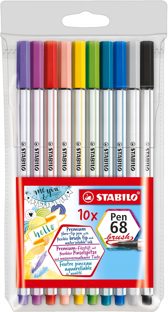 Stabilo Teptukiniai flomasteriai PEN 68, 10 sp.