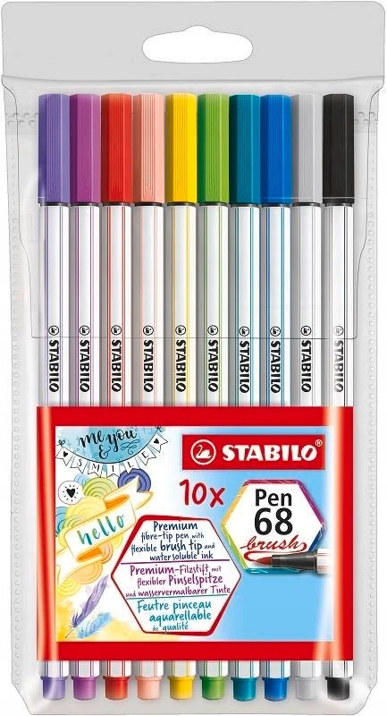 Stabilo Teptukiniai flomasteriai PEN 68, 10 sp.