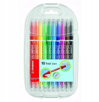 Stabilo Trio 2in1 Flomasteriai, 10 spalvų