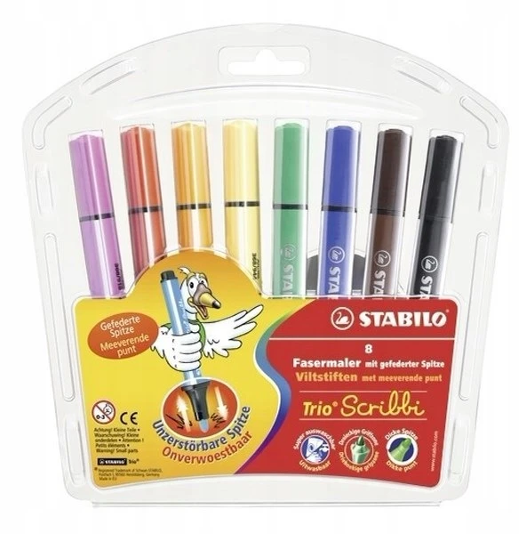 Stabilo Trio Scribbi flomasteriai, 8 spalvų