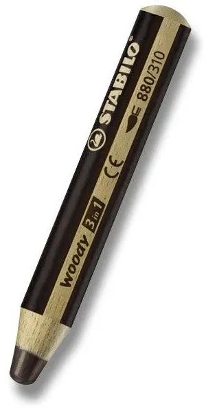 Stabilo Woody 3in1 kreidelė, juoda