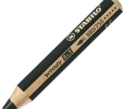 Stabilo Woody 3in1 kreidelė, juoda