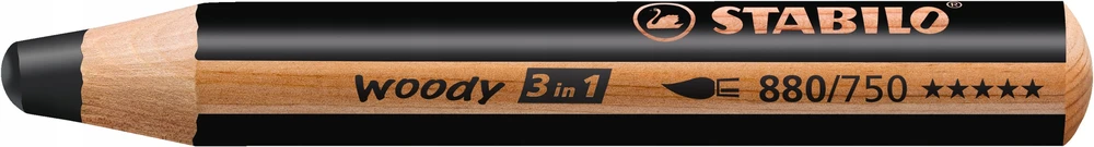 Stabilo Woody 3in1 kreidelė, juoda