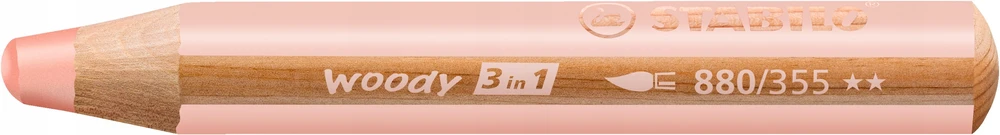 Stabilo Woody 3in1 kreidelė, šviesiai rožinė, Nr. 355