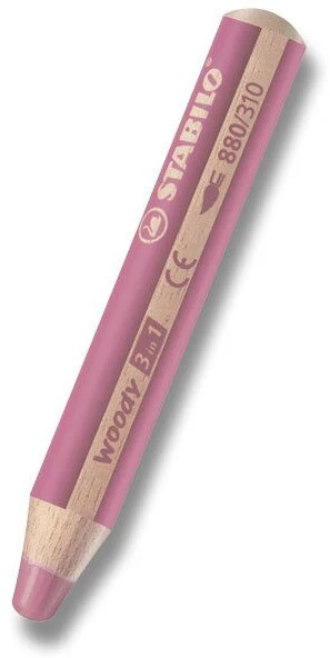Stabilo Woody 3in1 kreidelė, šviesiai rožinė, Nr. 355