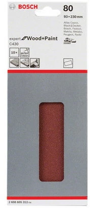 Bosch Šlif.pop,medžiui,perf. 93x185,K80,10vnt.Velchro