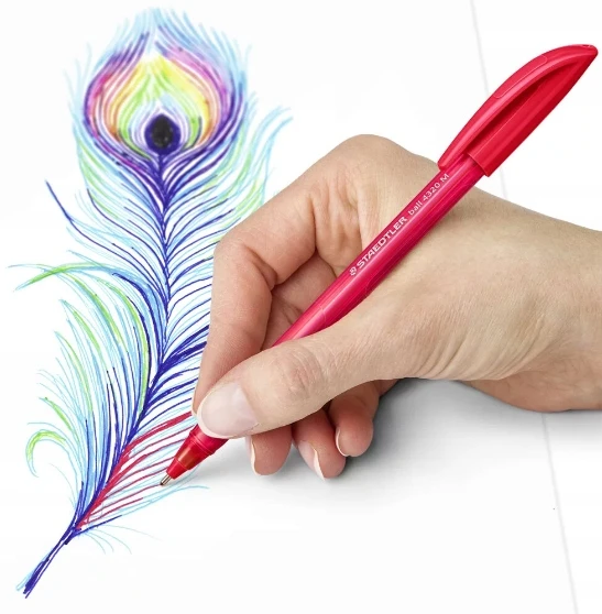Staedtler 10 spalvų trinkelės formos rašikliai, M dydžio linija