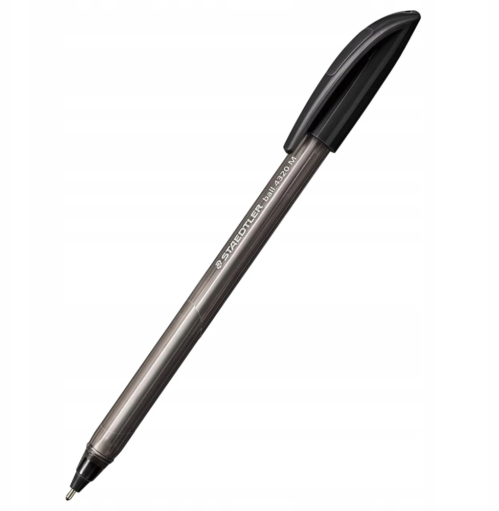 Staedtler Ball M rašikliai, 10 vnt., juodi, trikampiai