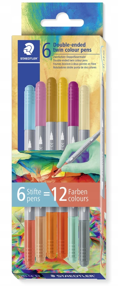 Staedtler Dvipusiai flomasteriai Multiverse, 6 vnt., 12 spalvų
