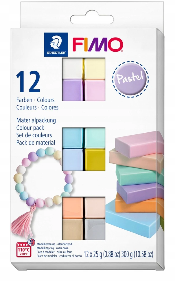 Staedtler FIMO minkštų rašiklių rinkinys, 12 x 25 g, pastelinės spalvos (8023 C12-3)
