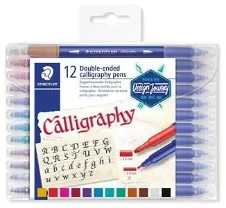 Staedtler Kaligrafiniai "calligraph Duo" markeriai, 12 spalvų, 2,0/3,5 mm