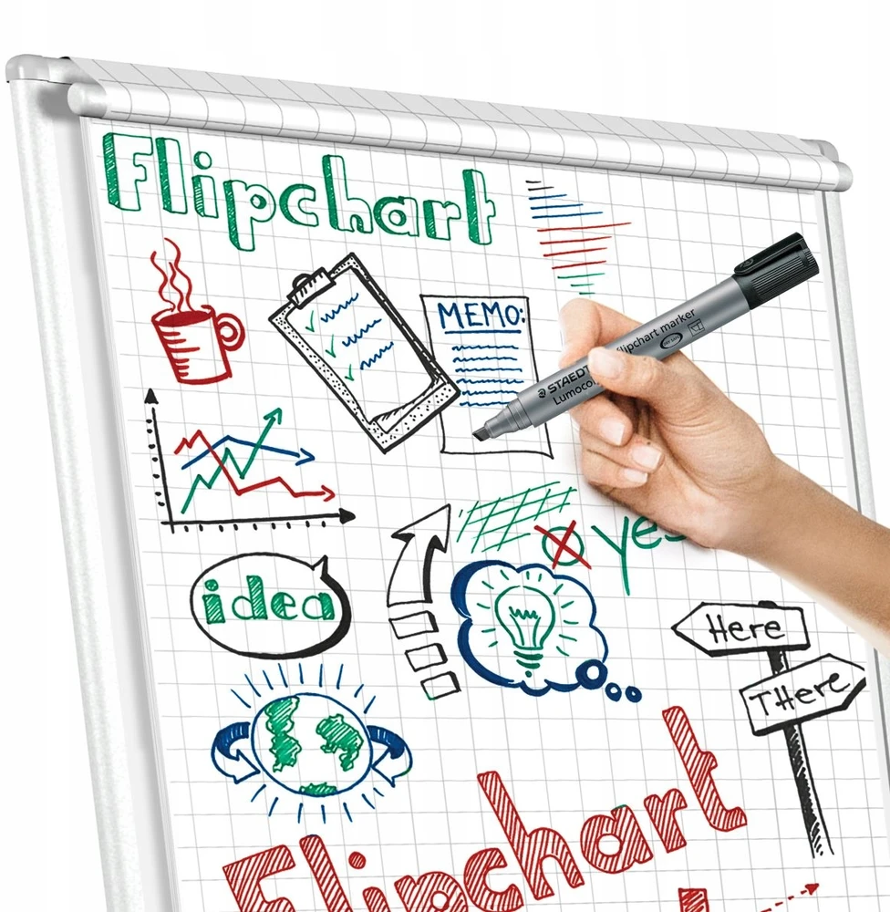 Staedtler Lumocolor žymekliai flipchart, 4 spalvos, su nuožulniu galiuku