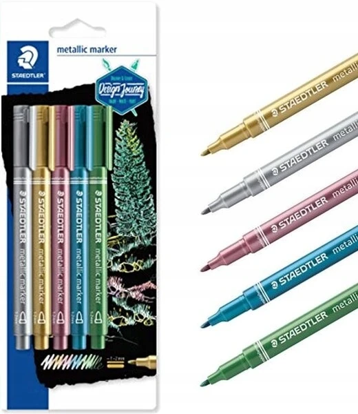 Žymeklis STAEDTLER Metallic, 5 vnt., įvairių sp.