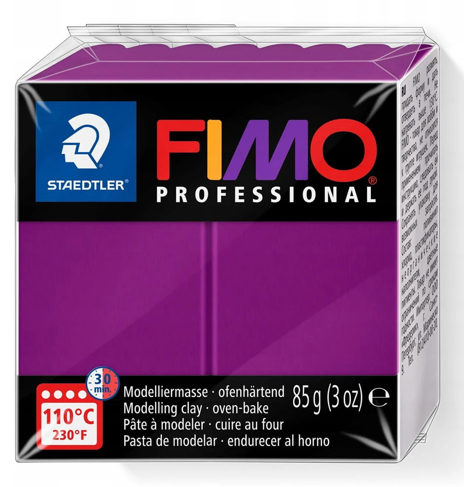 Staedtler Modeliavimo masė - Fimo Professional - Violetinė - 85 g - Kietėja kepant - Smulkūs ir tikslūs modeliai