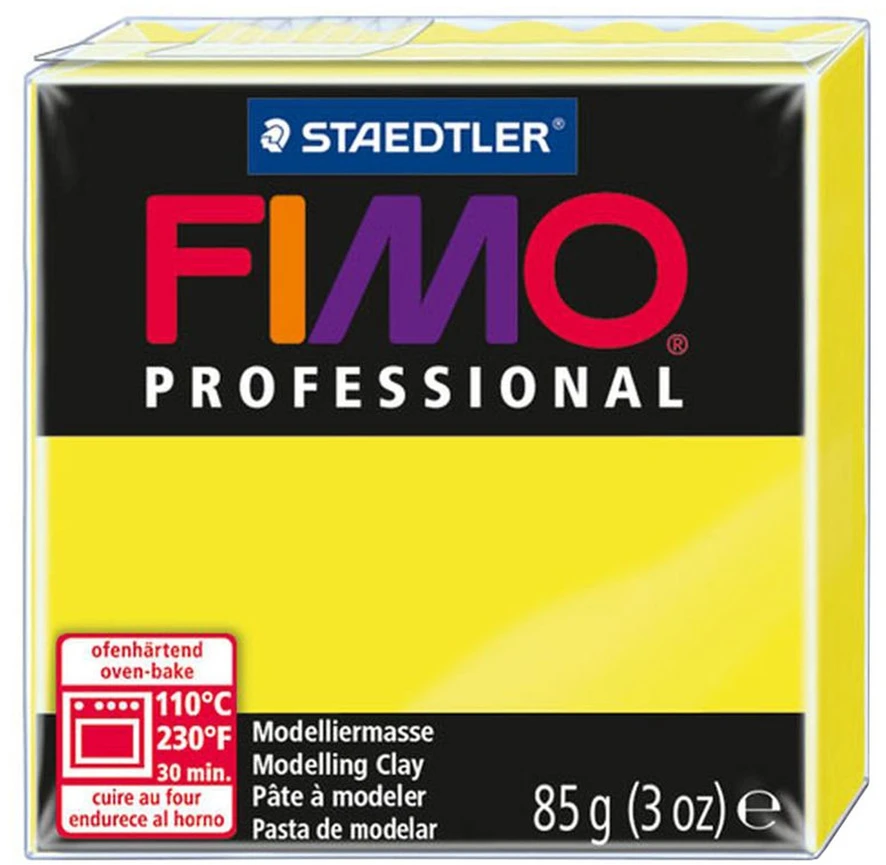Staedtler Modeliavimo masė - Fimo Professional - Citrininė geltona - 85 g - Kietėja krosnyje - Puikiai tinka papuošalams