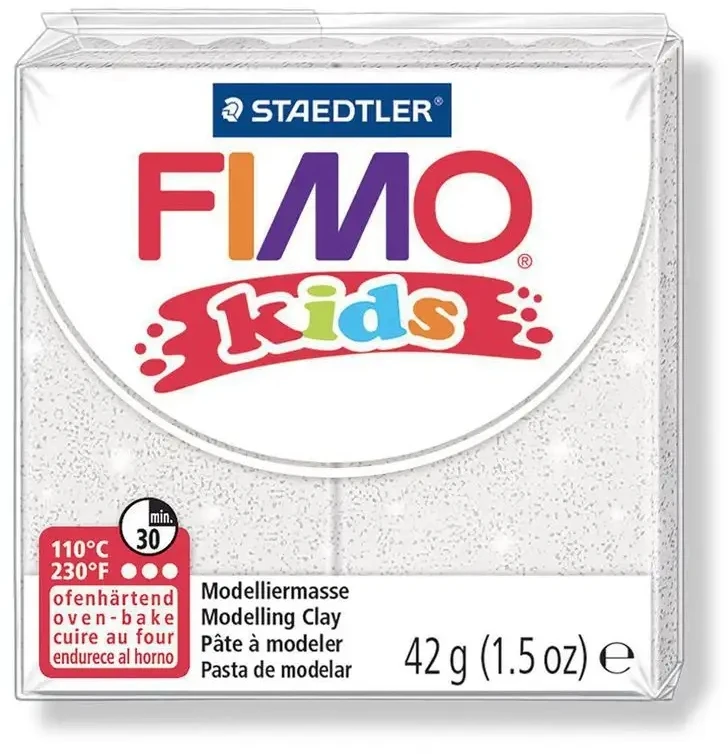 Staedtler Modeliavimo pasta - Fimo - Vaikams - Balta su blizgučiais - 42 gramai - Lanksti ir lengva formuoti