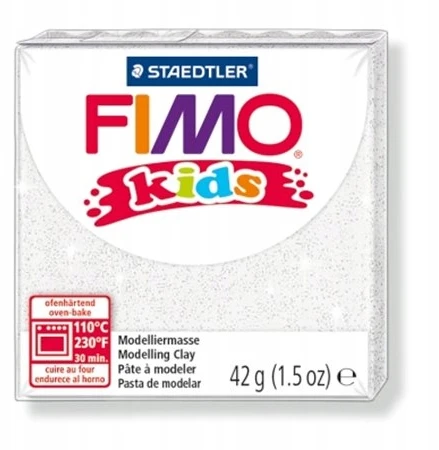 Staedtler Modeliavimo pasta - Fimo - Vaikams - Balta su blizgučiais - 42 gramai - Lanksti ir lengva formuoti