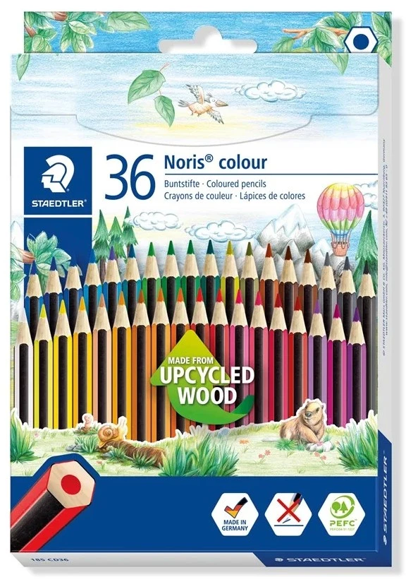 Spalvoti pieštukai STAEDTLER NORIS COLOUR 185, 36 spalvos