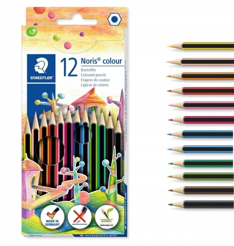 Pieštukai spalvoti STAEDTLER Noris, 12 spalvų
