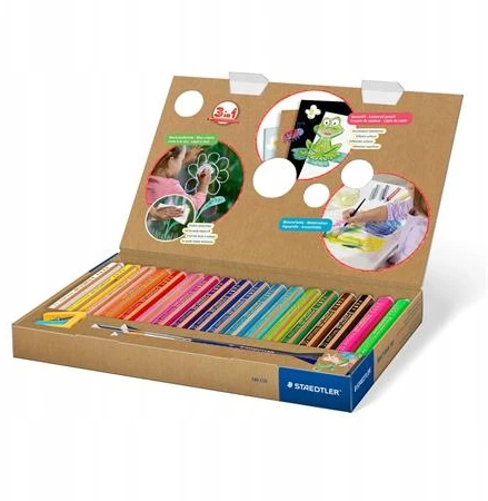Staedtler - Noris Junior Chunky 3in1 spalvoti pieštukai, 12 vnt. (+2 metai) (140 C12)