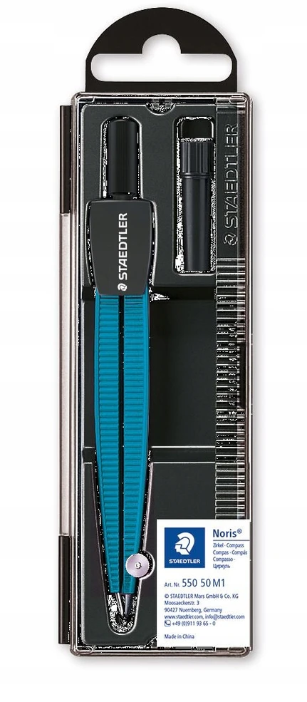 Staedtler Noris M1 mokyklinis kampainis su pieštuku ir dėklu