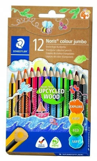 STAEDTLER Noris spalvoti Jumbo kreidelės 12 vnt.