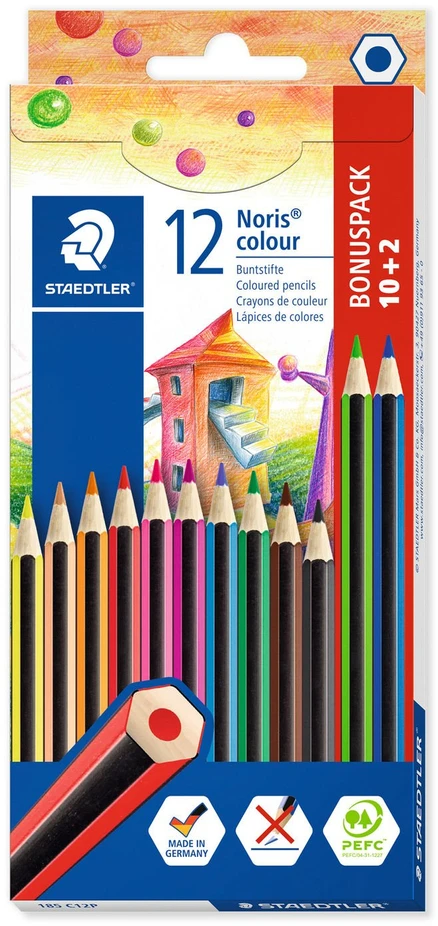 Spalvoti pieštukai STAEDTLER Noris Colour, 12 vnt.