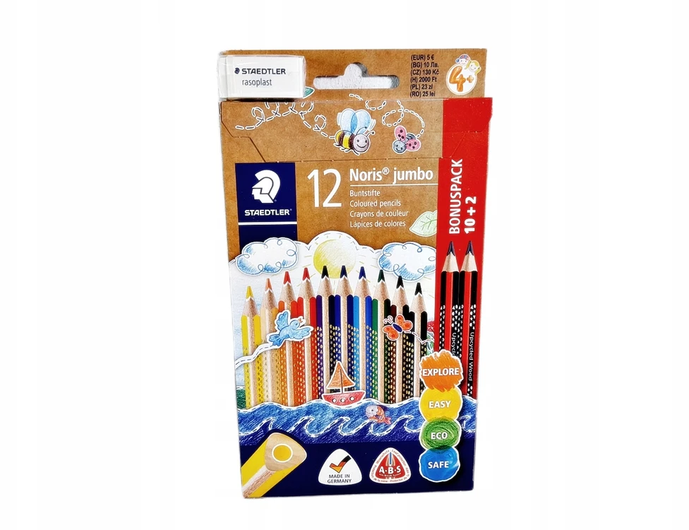 Spalvoti pieštukai STAEDTLER Noris Jumbo, 12 vnt.
