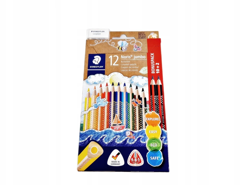 Spalvoti pieštukai STAEDTLER Noris Jumbo, 12 vnt.