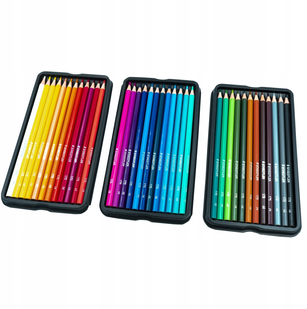 Spalvoti pieštukai STAEDTLER, šešiabriauniai, metalinėje dėžutėje, 36 vnt.
