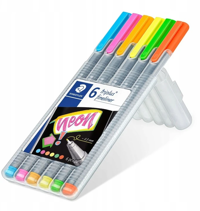 Staedtler Triplus fineliner neon spalvos, 6 vnt. dėklas