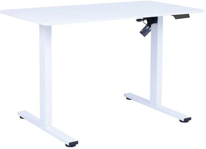 Home4You Stalas ERGO FIT 1 Motoras, Elektrinis, Reguliuojamas Aukštis, Baltas, 120x68 cm