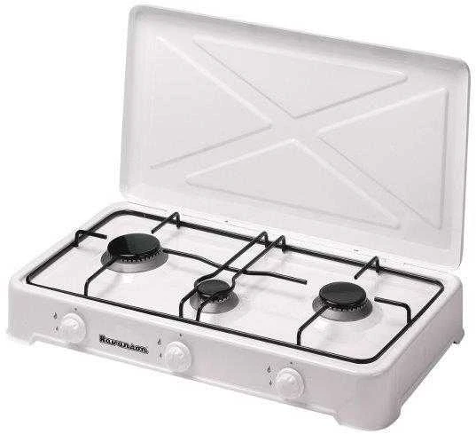 Ravanson 3 degiklių dujinė viryklė K-03T, Baltos spalvos