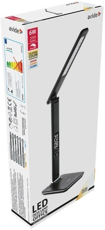 Avide LED stalinis šviestuvas Business 6W LCD odos imitacija juodas