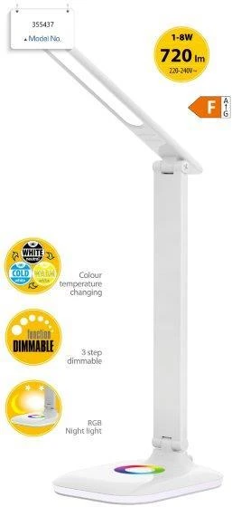 Avide LED stalinis šviestuvas Office 6W LCD odos imitacija baltas