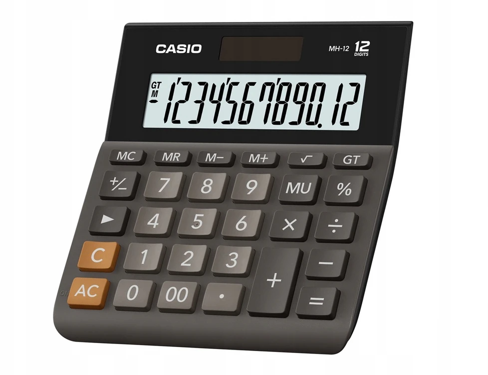 Stalinis skaičiuotuvas CASIO MH-12, 127 x 136,5 x 28,8 mm, juoda