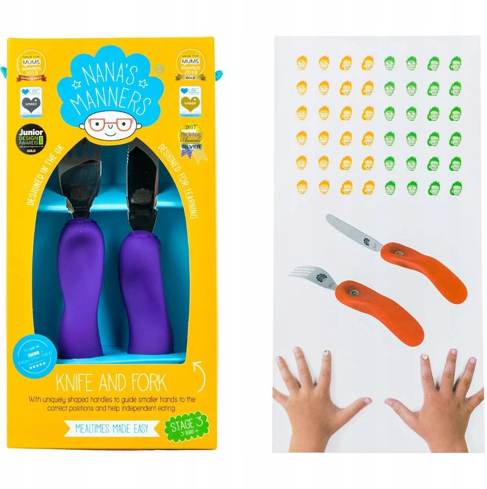 Stalo įrankiai, skirti valgyti vienam, 3-9 metai, 3 ETAPAS, Nana's Manners