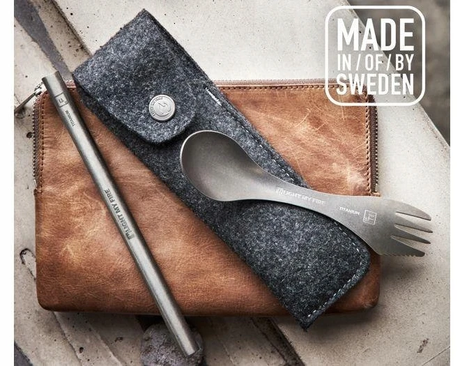 Light My Fire Spork & Straw Kit titano kelioninių įrankių rinkinys su dėklu