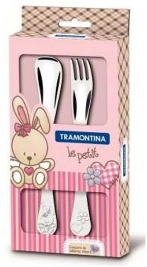 TRAMONTINA vaikiškas stalo įrankių rinkinys mergaitei LE PETIT, 2 dalys