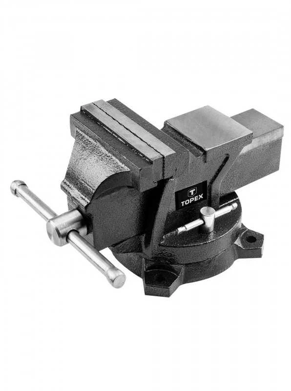 Stalo spaustuvas TOPEX 07A210, 100 mm, besisukantis, su priekalu