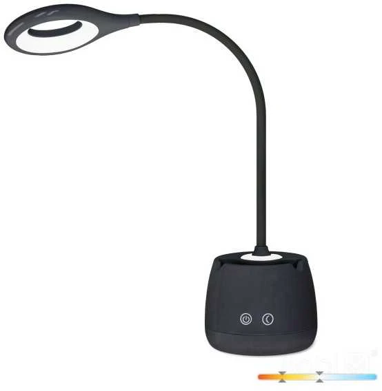 5W LED įkraunamas stalo šviestuvas LUSIA, juodas, 3000/4000K, dimeriuojamas