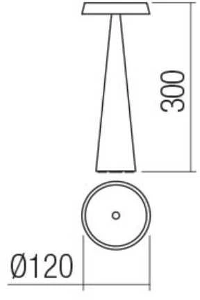 2,5W LED įkraunamas stalo šviestuvas TAO, juodas, 2700/3000K, dimeriuojamas, 90337