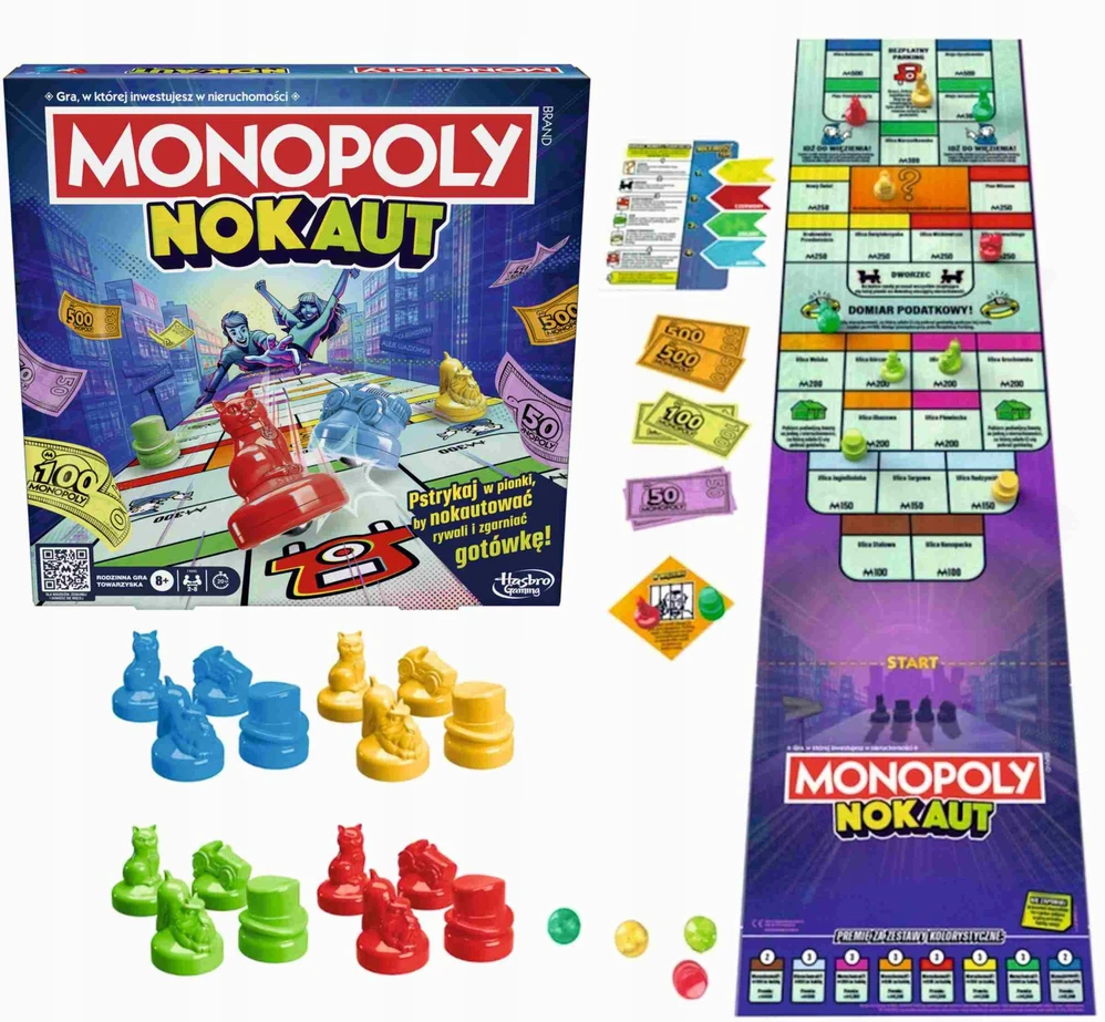 Hasbro Stalo žaidimas Monopoly Knockout Social Family FLICK WIN 8+ Years